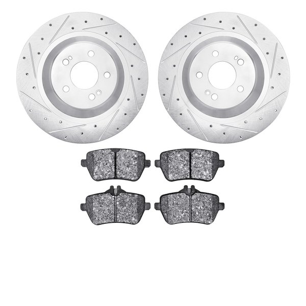 Dynamic Friction Co 7502-63059, Rotors-Drilled and Slotted-Silver with 5000 Advanced Brake Pads, Zinc Coated 7502-63059